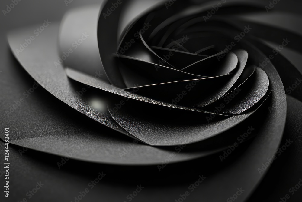 Poster geometric shapes created from gray paper on an abstract background