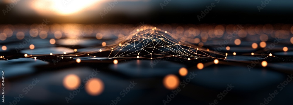 Poster abstract digital connection dots and lines. technology background. network connection structure. ple