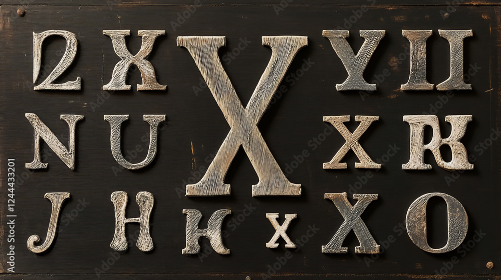 Fototapete set of alphabet symbols and elements of letter x. jpeg version also available in gallery