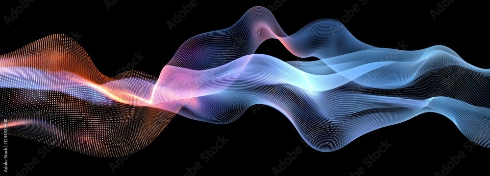 Poster background featuring digital technology. network connections represented by dots and lines. futurist