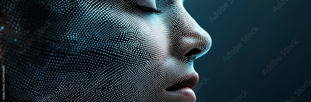 Aufkleber stream of abstract technology background. dynamic digital wave of dots. structure of network connect