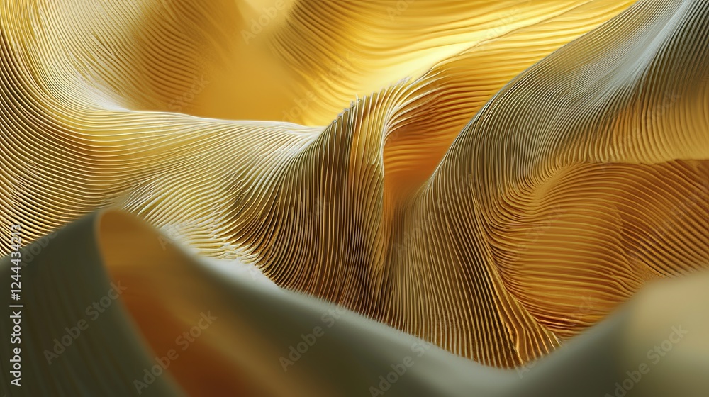 Poster abstract folded paper effect. bright colorful yellow background. maze crafted from paper. 3d renderi