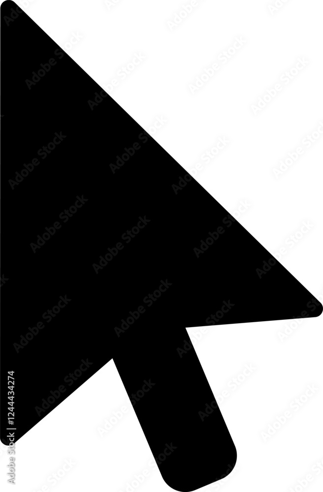 Poster simple black mouse arrow cursor pointing, selecting or clicking on a white background, perfect for u