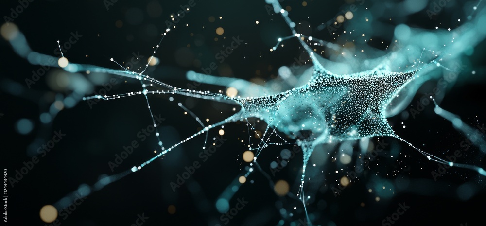 Poster the concept of big data. a 3d illustration of blockchain. waves of information and a global database
