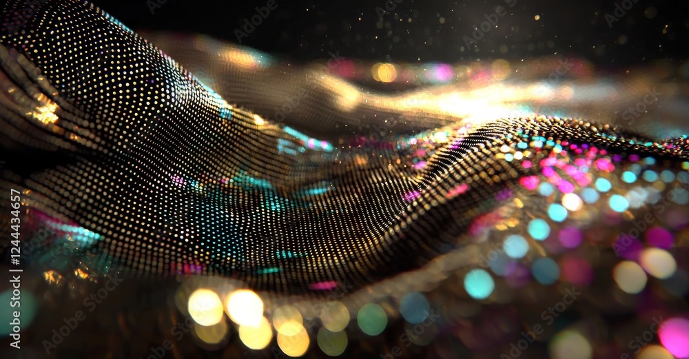 Poster a 3d illustration of a futuristic big data stream showing the motion of digital data flow, suitable 