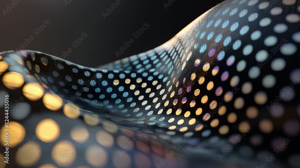 Aufkleber Cyber big data streams. Blockchain’s data fields. Streams connected by network lines. Concepts involving AI technology, digital communication, scientific research, and 3D illustrations of music waves