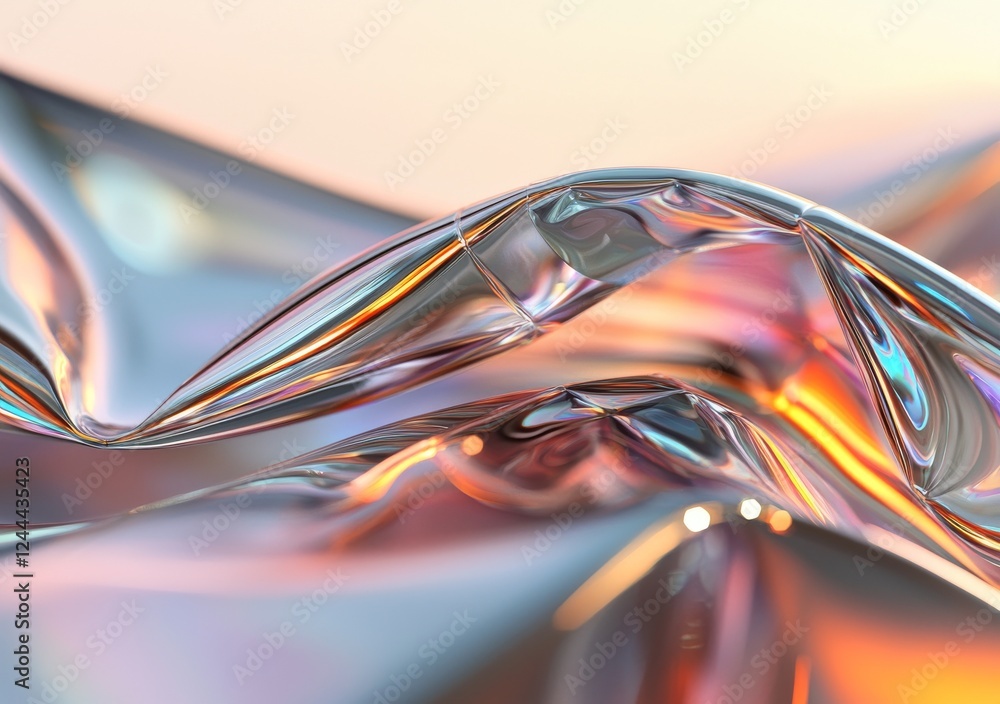 Poster 3d render 3d render of a modern abstract pastel iridescent holographic foil background a 3d render s