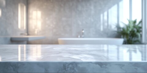 Luxury Bathroom Design with Marble Counter