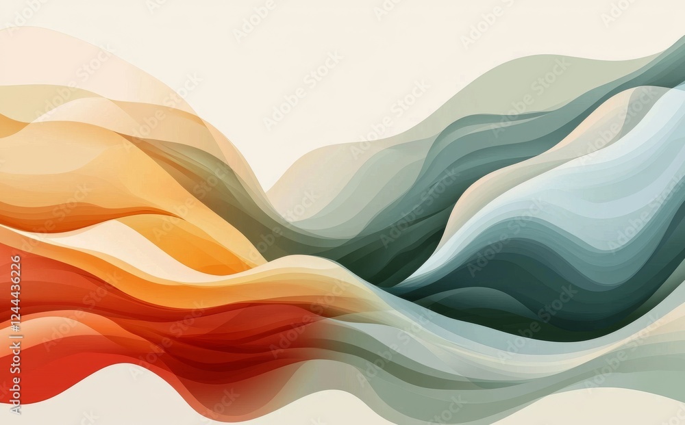 Poster abstract fluid background pattern in colorful shapes, designed in a modern retro style for use as a 
