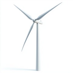 wind turbine generating energy isolated on white