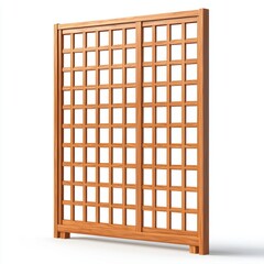 wooden room divider, isolated on a white background