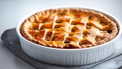 a pie in a white dish