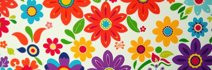 Obraz premium Paternal Patterns: Floral Fabric with Geometric Accents for Father's Day