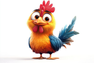 Groovy Cartoon Chicken in a Funky 70s Outfit