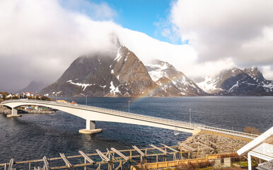 Bridge in Lofoten Norway. 