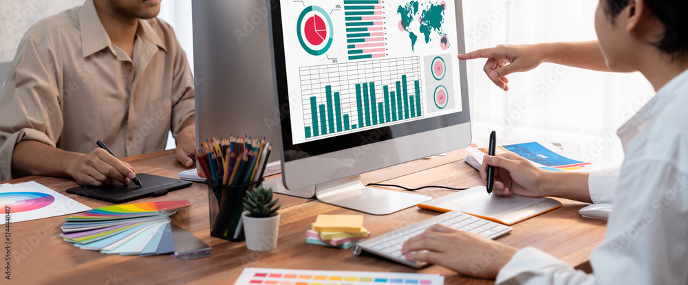 Aufkleber business data dashboard provide brisk business intelligence analytic for marketing strategy planning