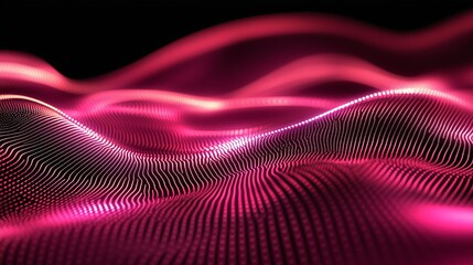 Abstract background with the movement of luminous particles. Digital technology. 3D rendering.