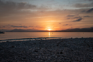 Mediterranean coast at sunset. Murcia. Spain