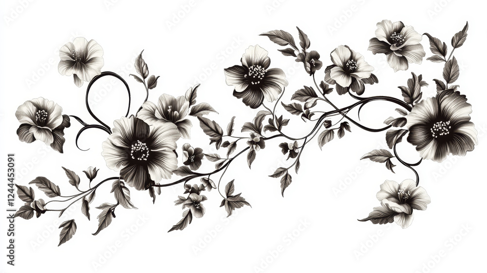 Aufkleber flower patterns isolated on white for design and ornate. vector version also available in gallery