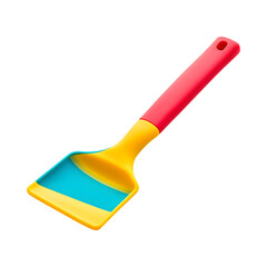 Vibrant Silicone Dough Scraper with Red Handle Isolated on Transparent Background