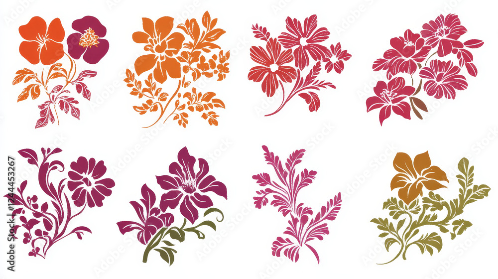 Aufkleber flower patterns isolated on white for design and ornate. vector version also available in gallery