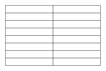 Blank Table Template for Data Organization and Documentation. Illustration. 2 x 8 table