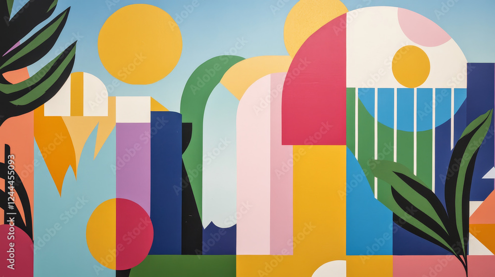 Poster abstract colorful modern background with geometrical elements