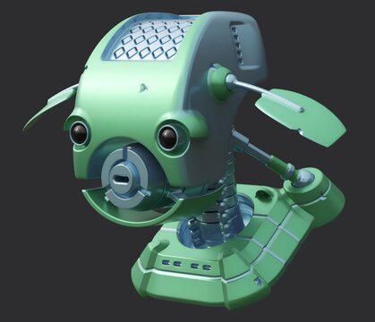 Sci-fi robot bust design