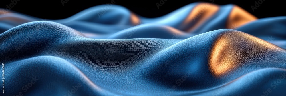 Poster silky fabric waves create an elegant texture with rich colors and reflections