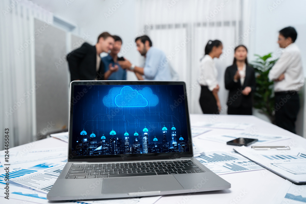 Poster cloud computing software for brisk remote work and personal data storage