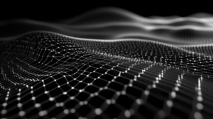Network connection structure. Data transfer. Abstract background with interweaving of dots and lines. 3D rendering.