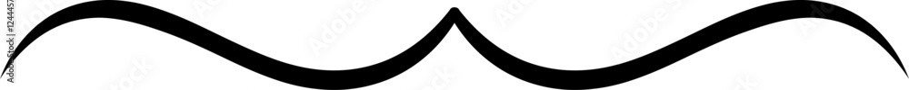 Poster two black curved lines intersect, creating a simple yet elegant abstract pattern on a white backgrou