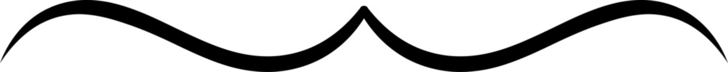 Two black curved lines intersect, creating a simple yet elegant abstract pattern on a white background, ideal for minimalist and modern designs