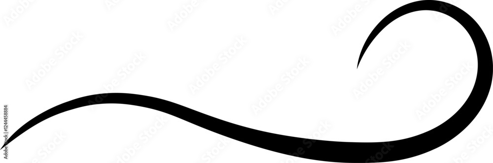 Poster curved, black line creating a stylish swirl, adding elegance and movement to graphic designs. ideal 