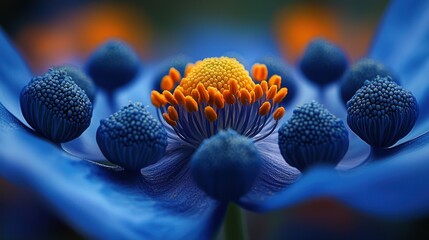 Blue flower macro garden bokeh background nature
