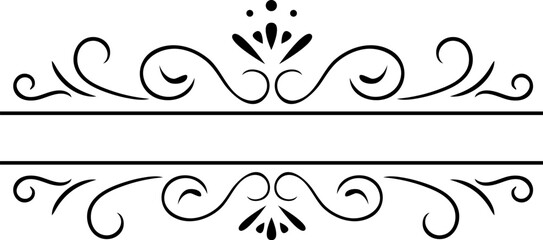 Elegant vintage decorative frame with floral and abstract motifs creating a refined blank space for text or design, ideal for wedding invitations or certificates