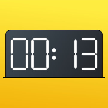 White smartwatch accessory with a sleek black screen showing 00:13 AM on the screen.  Isolated on a yellow background.