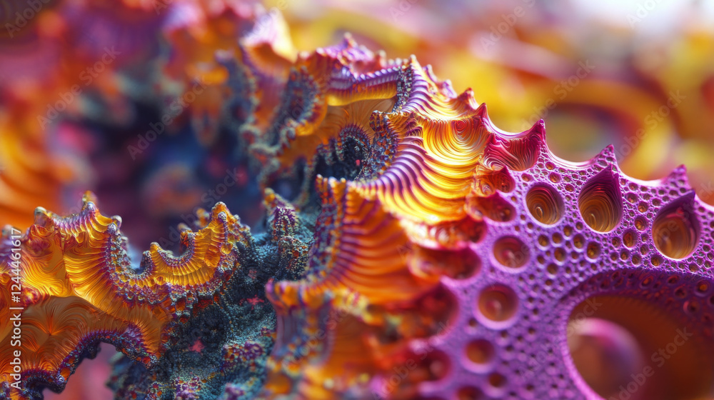 Poster a captivating 3d abstract visualization featuring a vibrant multicolor design