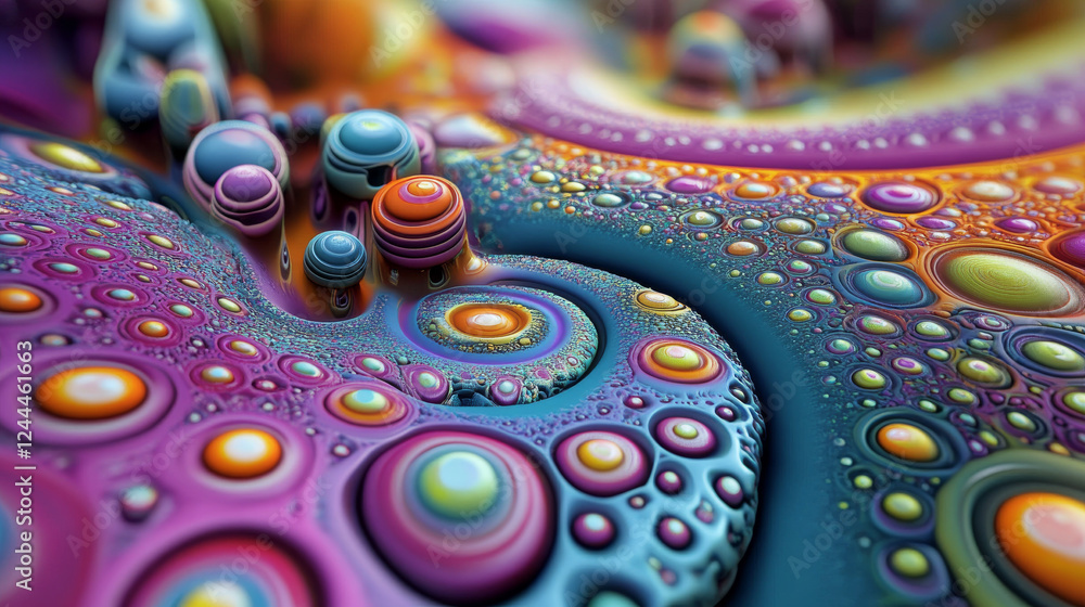 Poster a captivating 3d abstract visualization featuring a vibrant multicolor design