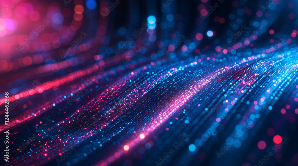 Aufkleber a futuristic data burst with an explosive effect--featuring neon glowing rays in motion, evoking hig