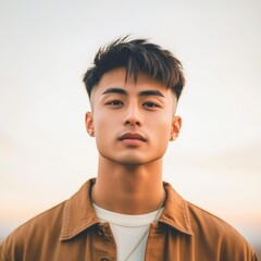 Portrait of a young male with a casual style