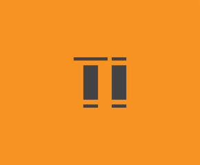 Bold black lettering 'TI' with geometric elements on a vivid orange background, ideal for branding, design, or modern creative projects.
