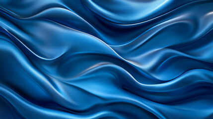 Obraz premium A sophisticated blue neon background with smooth, flowing waves--perfect for premium wallpapers, banners, or posters