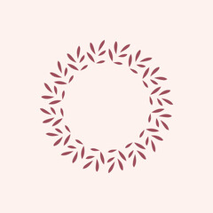 vector leaves round border design