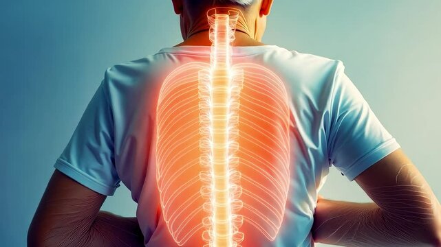 A man with back pain