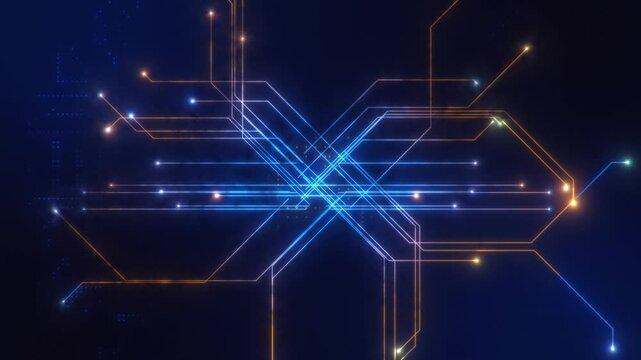 Glowing Cyber Circuit Intro Logo Reveal - Sci-Fi Futuristic Tech Intro Animation