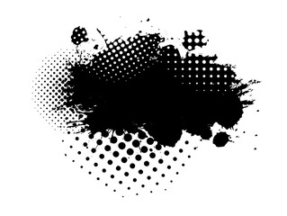 Splatter Paint Texture . Black Spray Blot of Ink. Place illustration Over any Object to Create Grungy Effect . hand drawn. Not AI, Vector