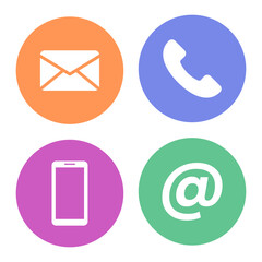 Communication icons vector flat design