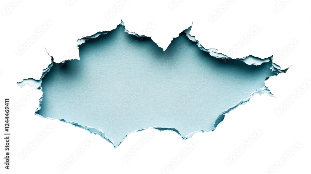 Poster dynamic tear effect studio digital clean background isolated on transparent background