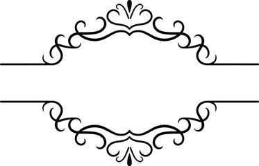 Elegant vintage calligraphic double sided frame featuring swirls and flourishes, creating a sophisticated design element ideal for invitations and certificates